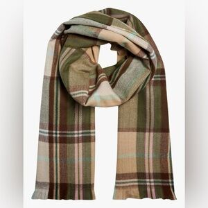 MANGO Tricolor Plaid Print Scraf